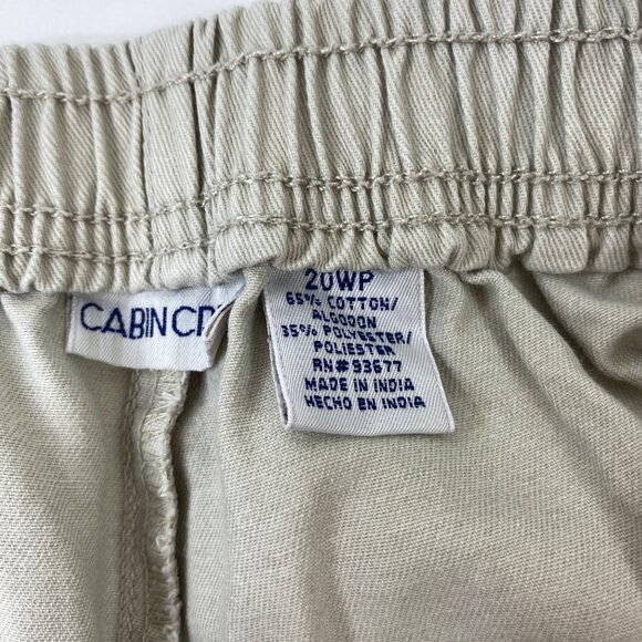 Cabin Creek Womens Beige Elastic Waist Khaki Pants with Pockets Size 20WP - Picture 6 of 8